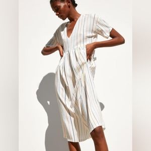 Zara Striped Flowy Summer Midi Dress